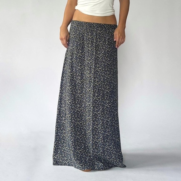 90's Maxi Skirt Floral Low Waisted XL - Picture 1 of 4